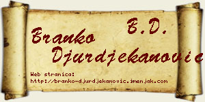 Branko Đurđekanović vizit kartica